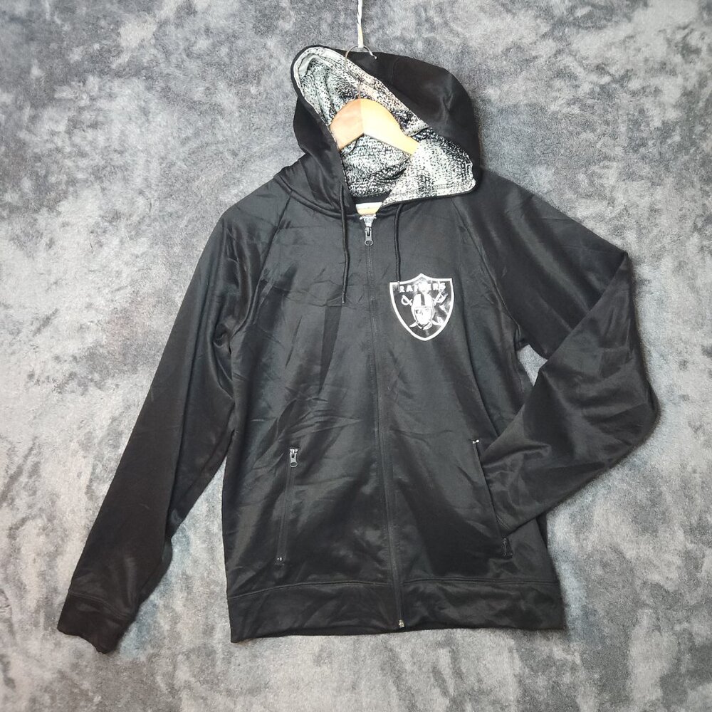Las Vegas Raiders Hoodie Pullover Gray Mens Size Small NFL Team Apparel Full Zip